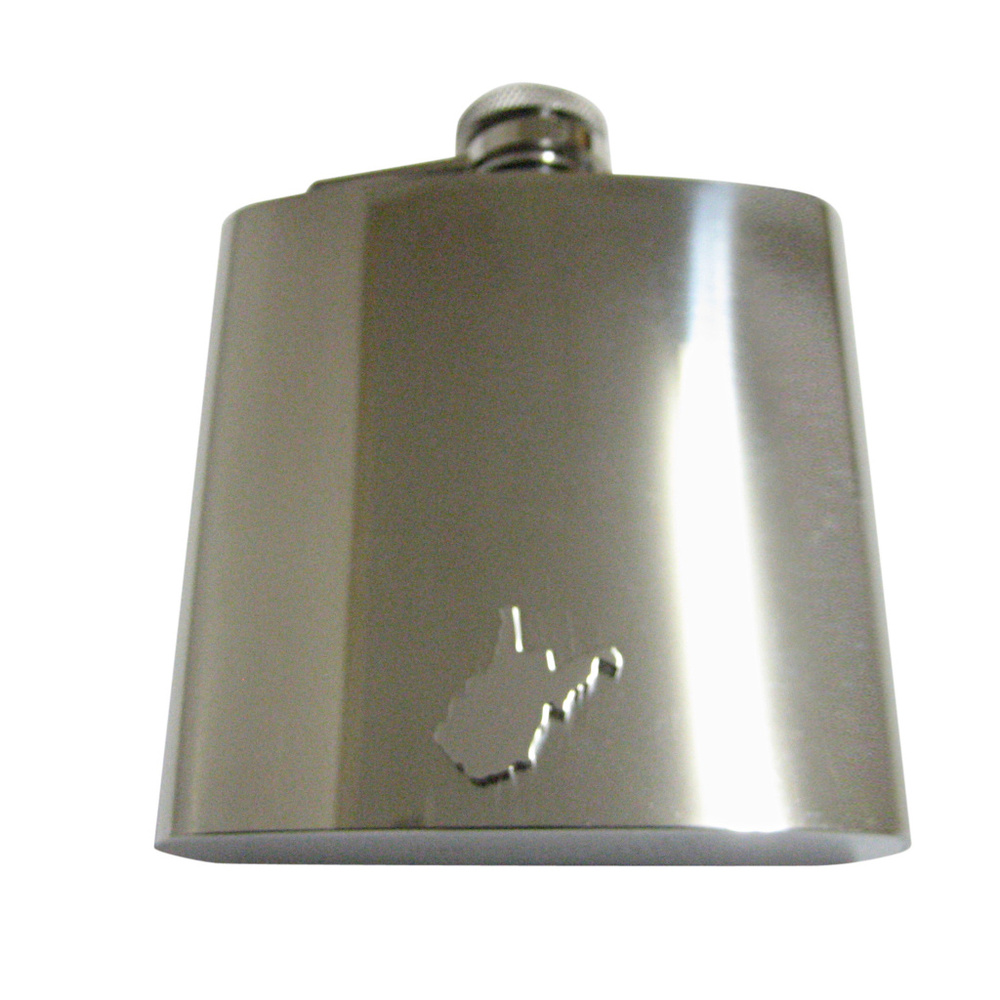 West Virginia State Map Shape 6oz Flask - image 1